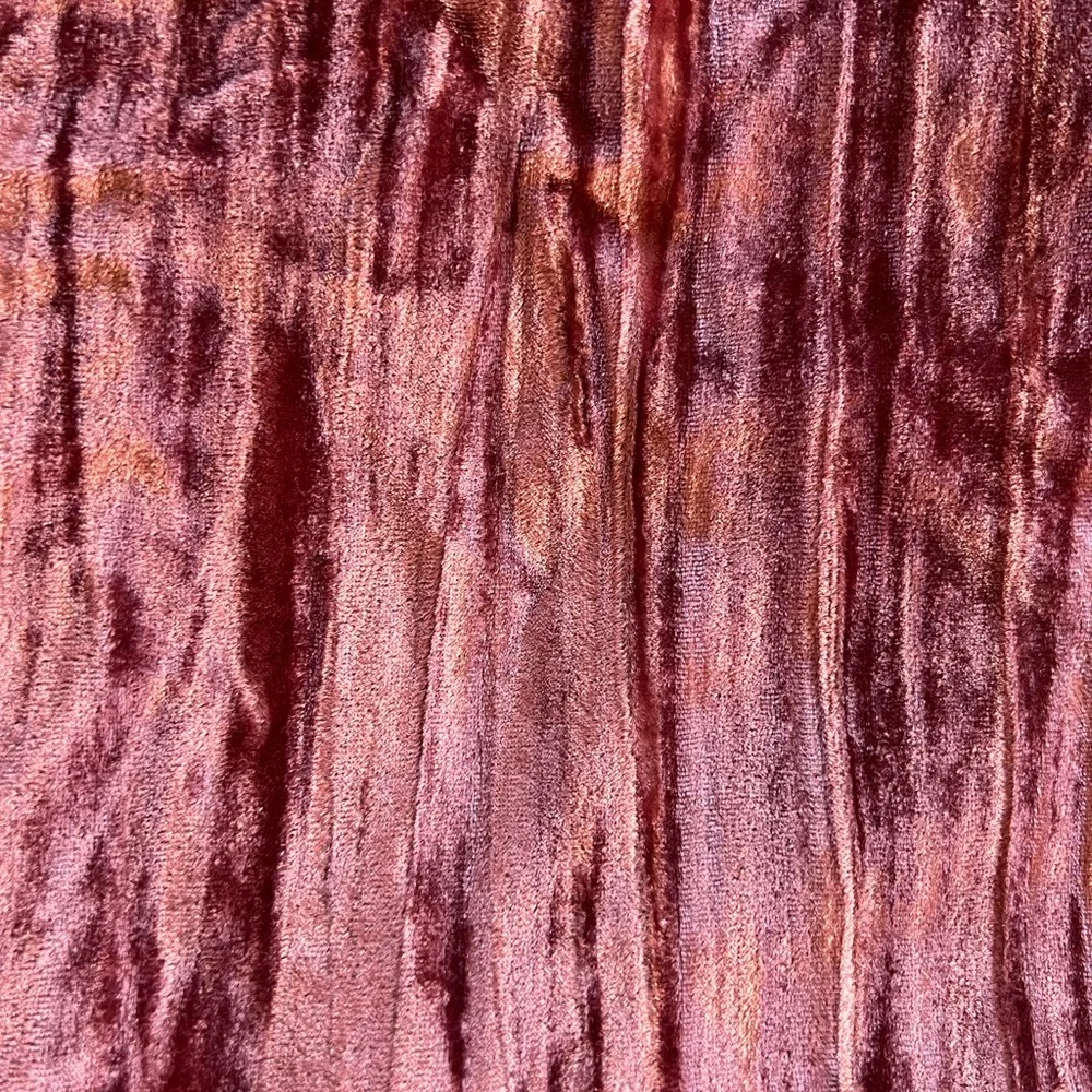 West Elm Lush Crinkle Velvet King Sham (1) Washed Ruby